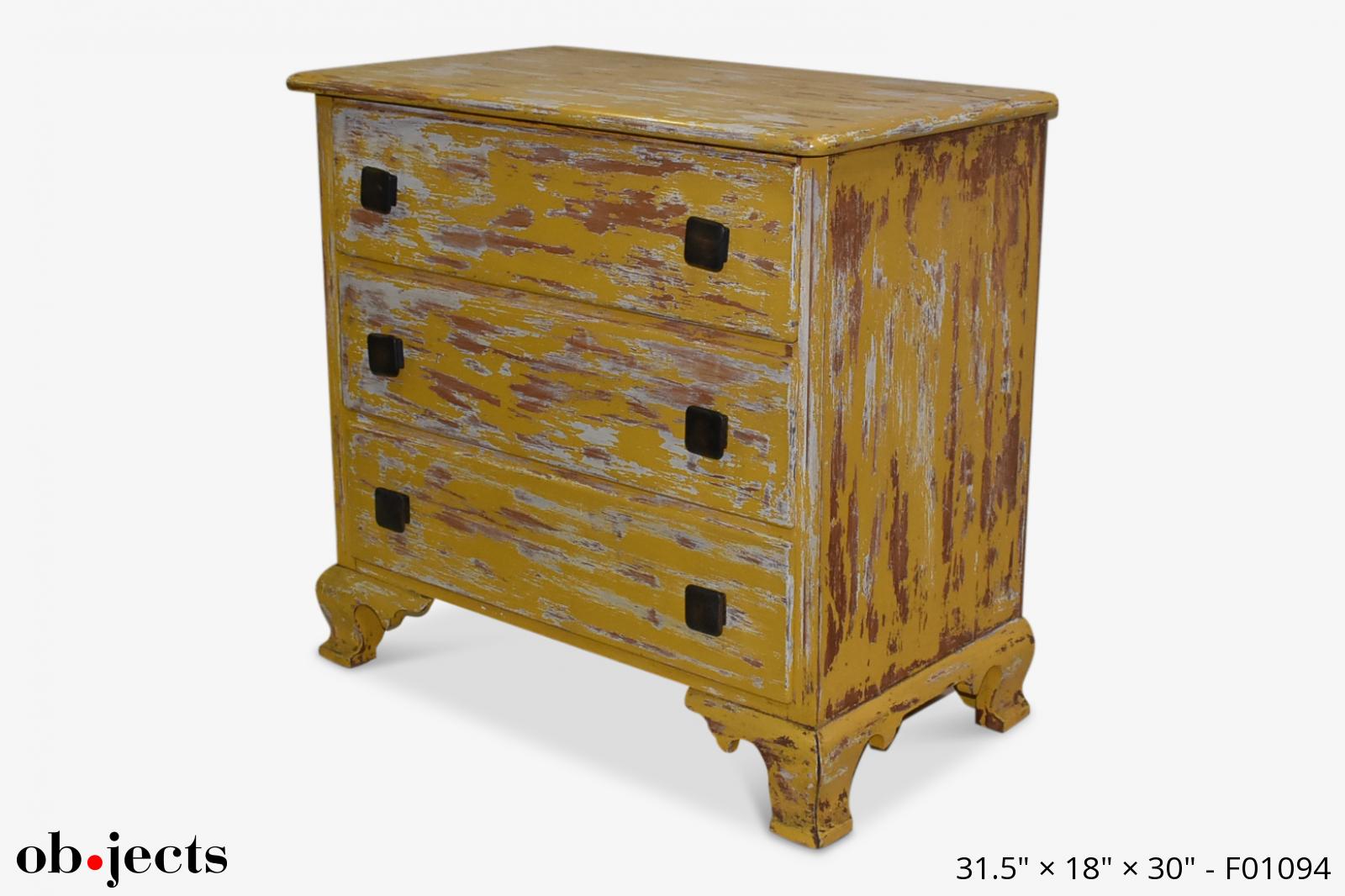 Chest Of Drawers Yellow Distressed Ob Jects