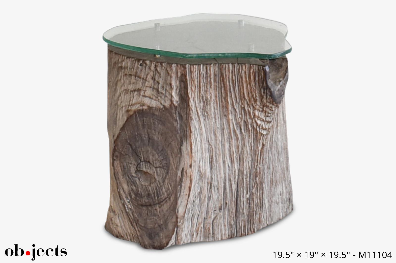 Table Tree Stump w/Glass Top Ob•jects