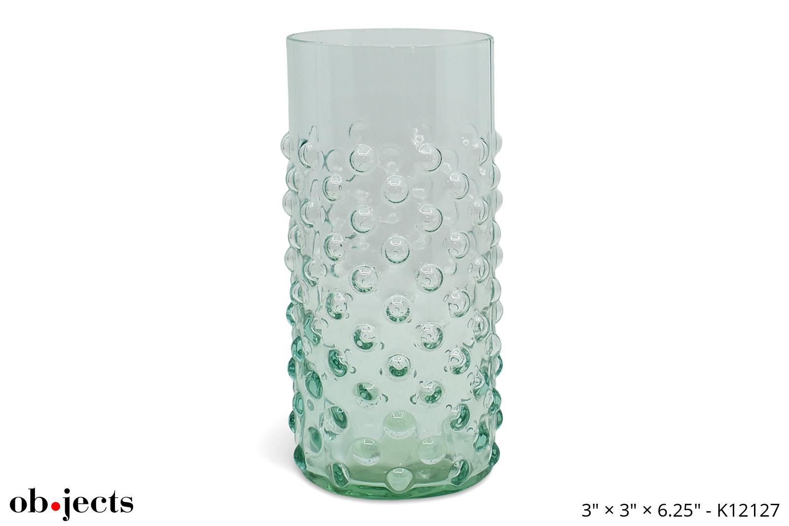 Glass Highball Green Hobnail Ob•jects