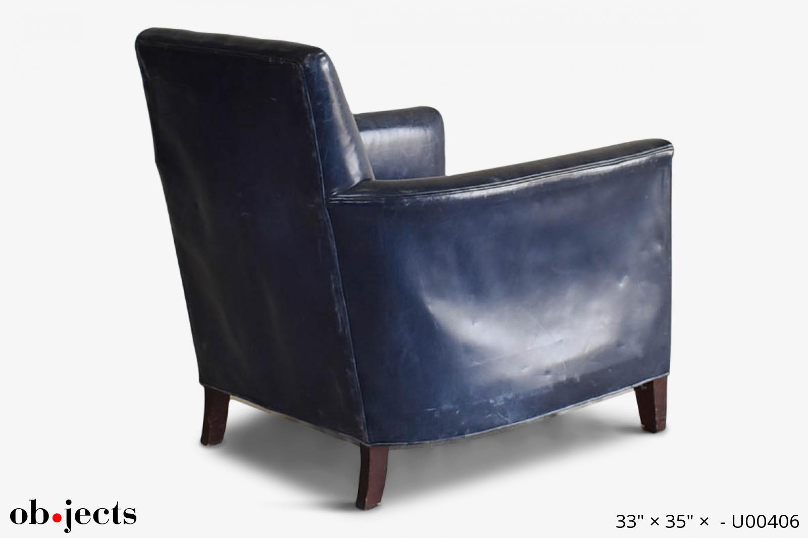 Chair Club Navy Blue Leather Ob Jects