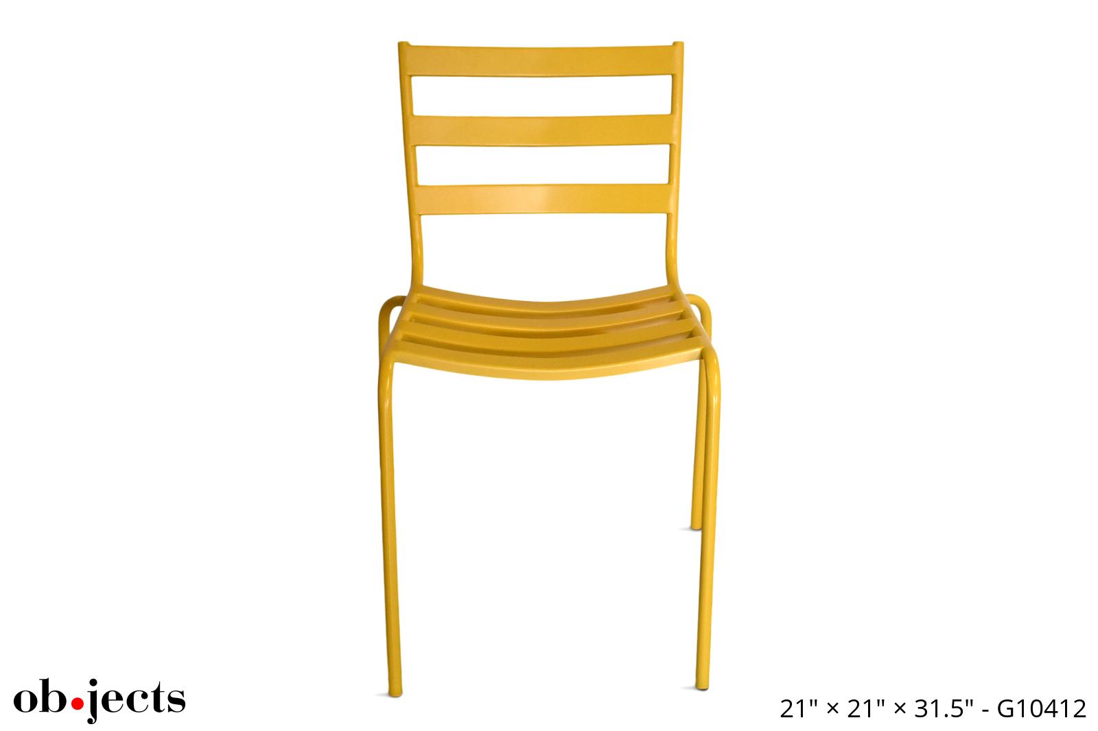Chair Indoor/Outdoor Iron Slatted & Stackable Yellow Ob•jects