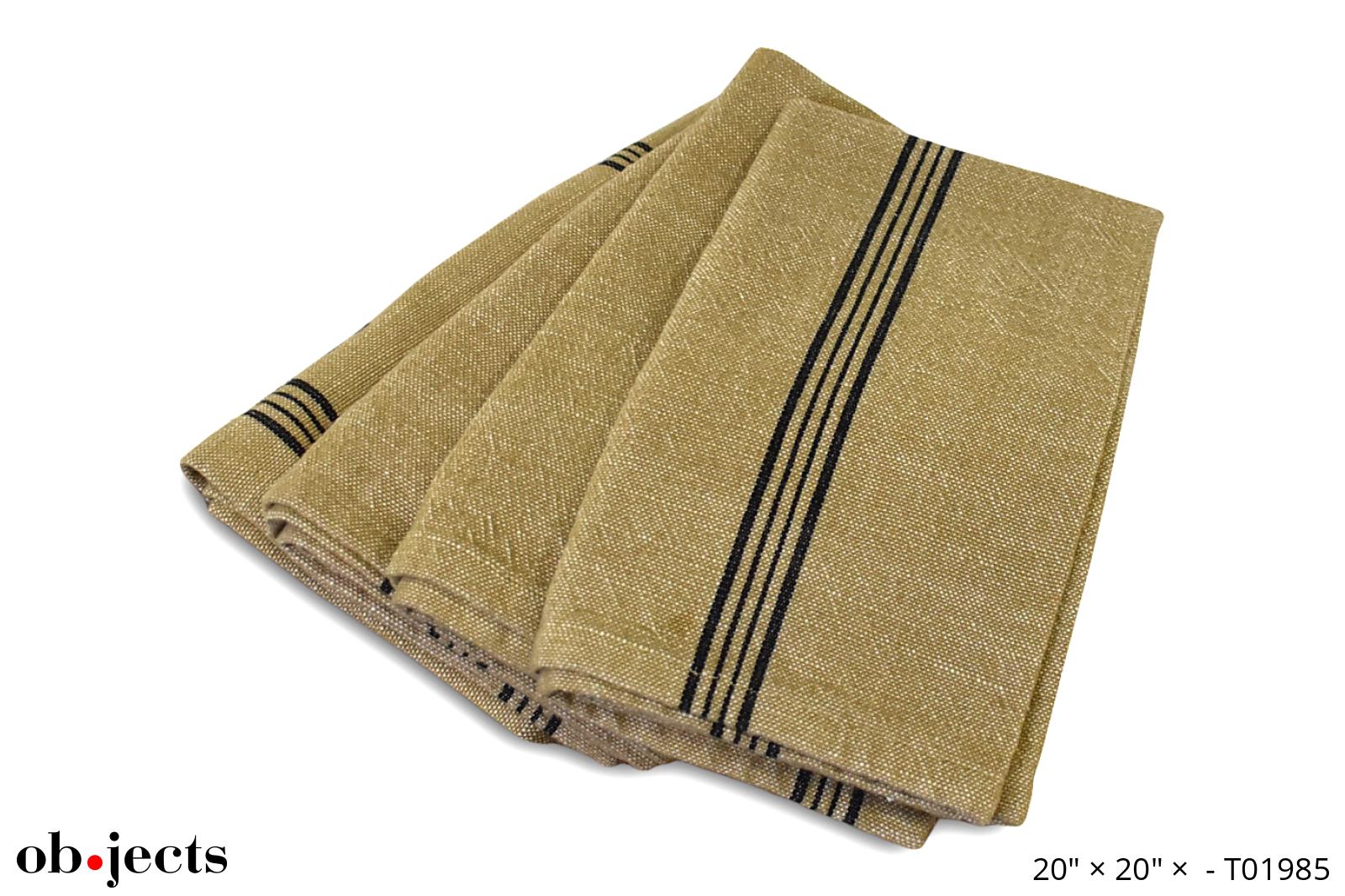 Napkin Khaki w/Blue Stripe Ob•jects