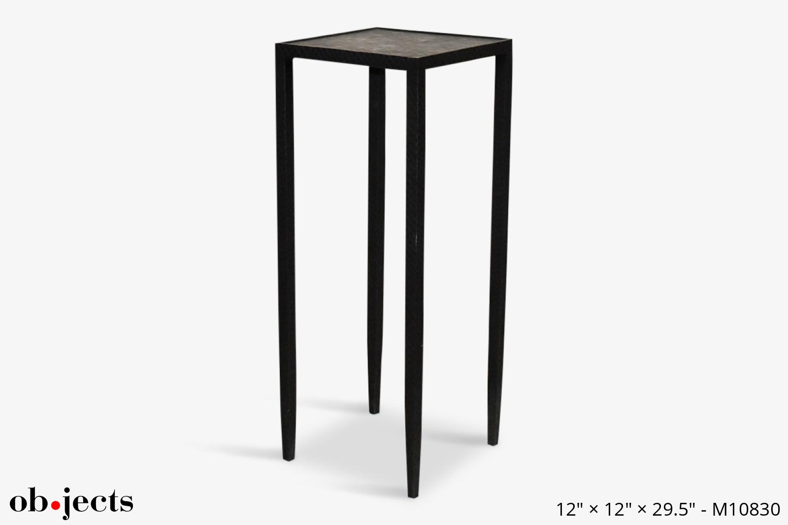 Pedestal Square Hammered Iron Ob•jects