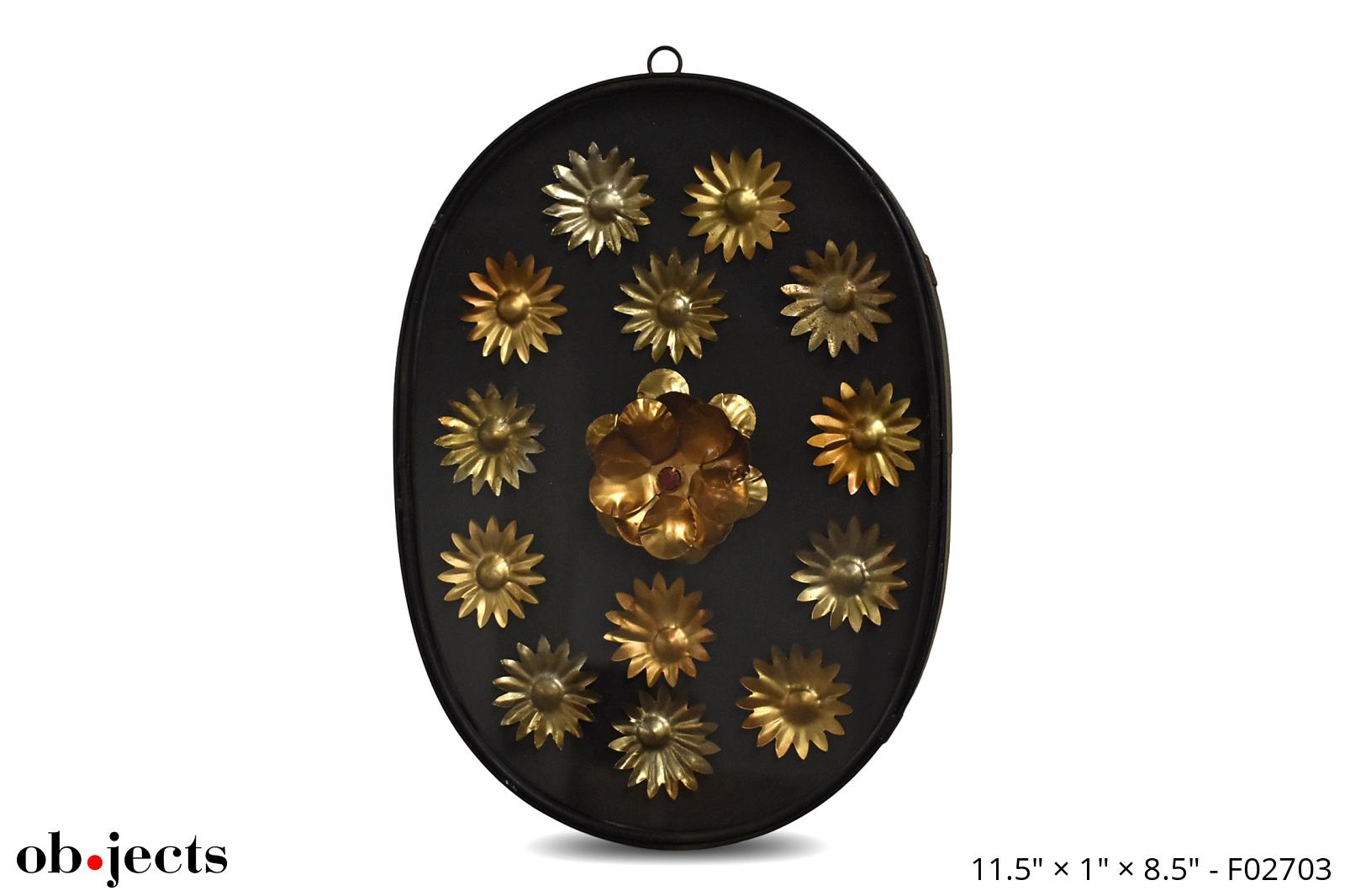 Wall Hanging Oval Frame Floral Medallions Ob•jects