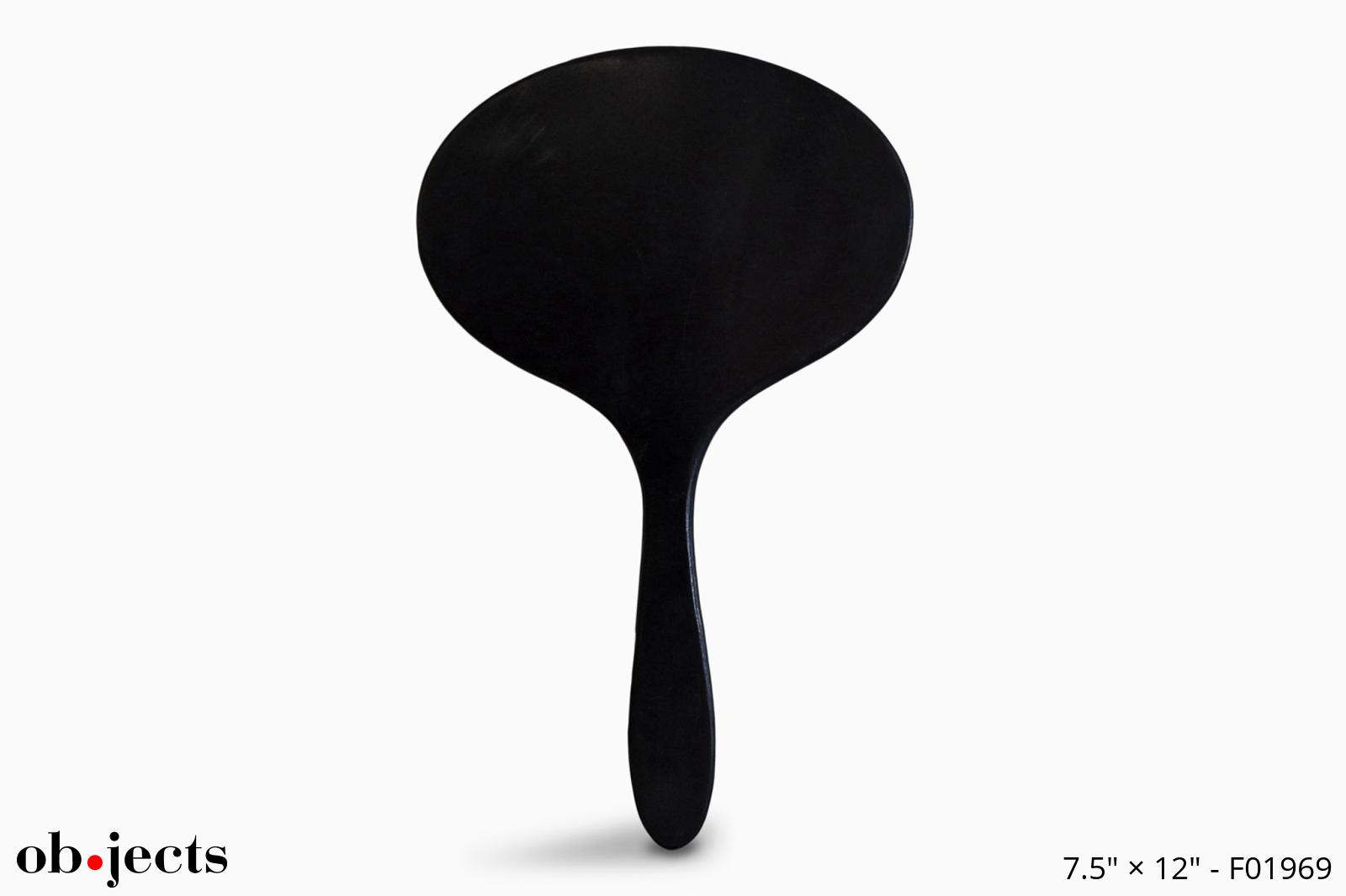 Mirror Handheld Vintage Dark Wood Oval Mirror Ob•jects