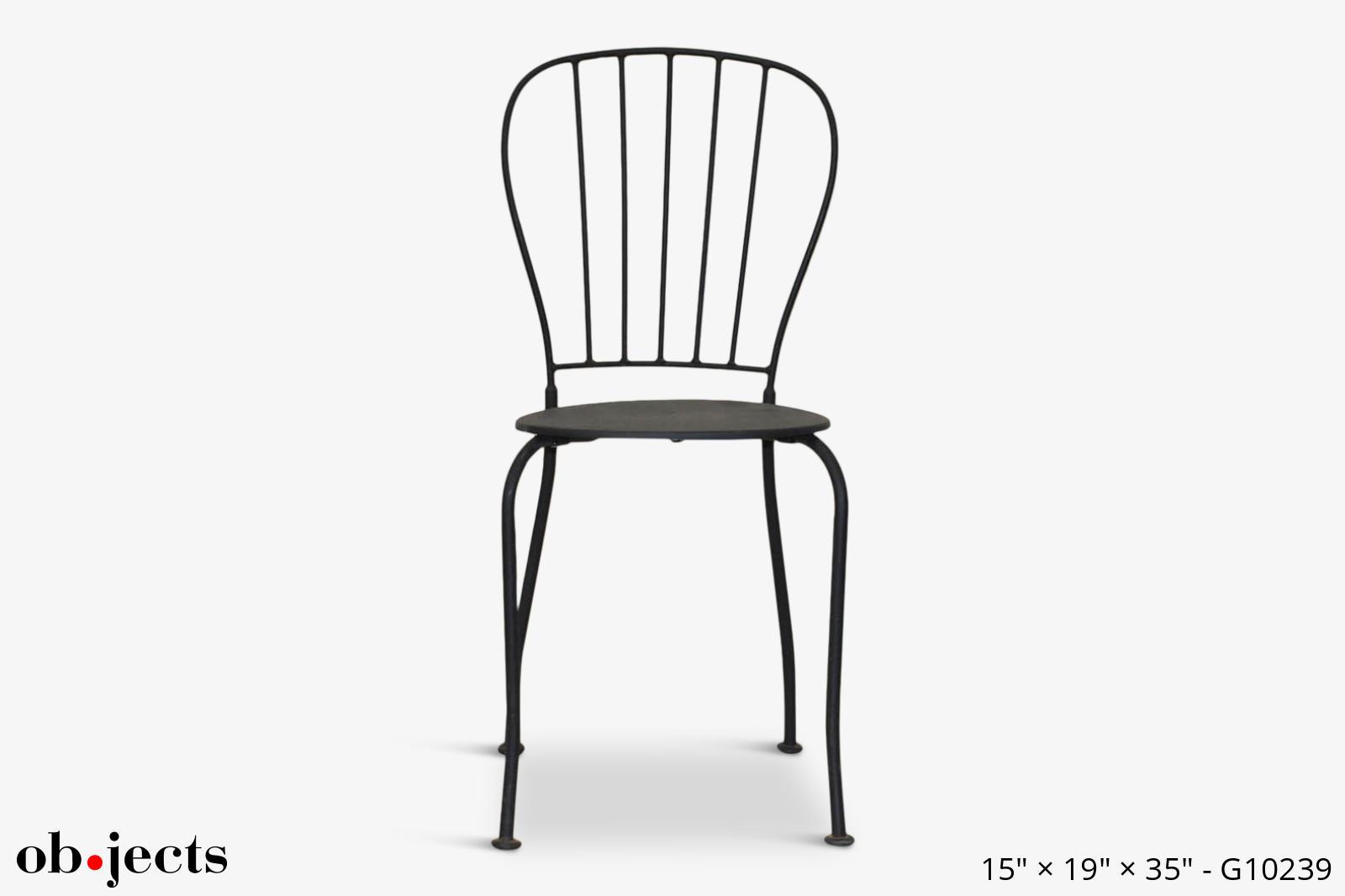 Chair Armless Black Metal Ob•jects
