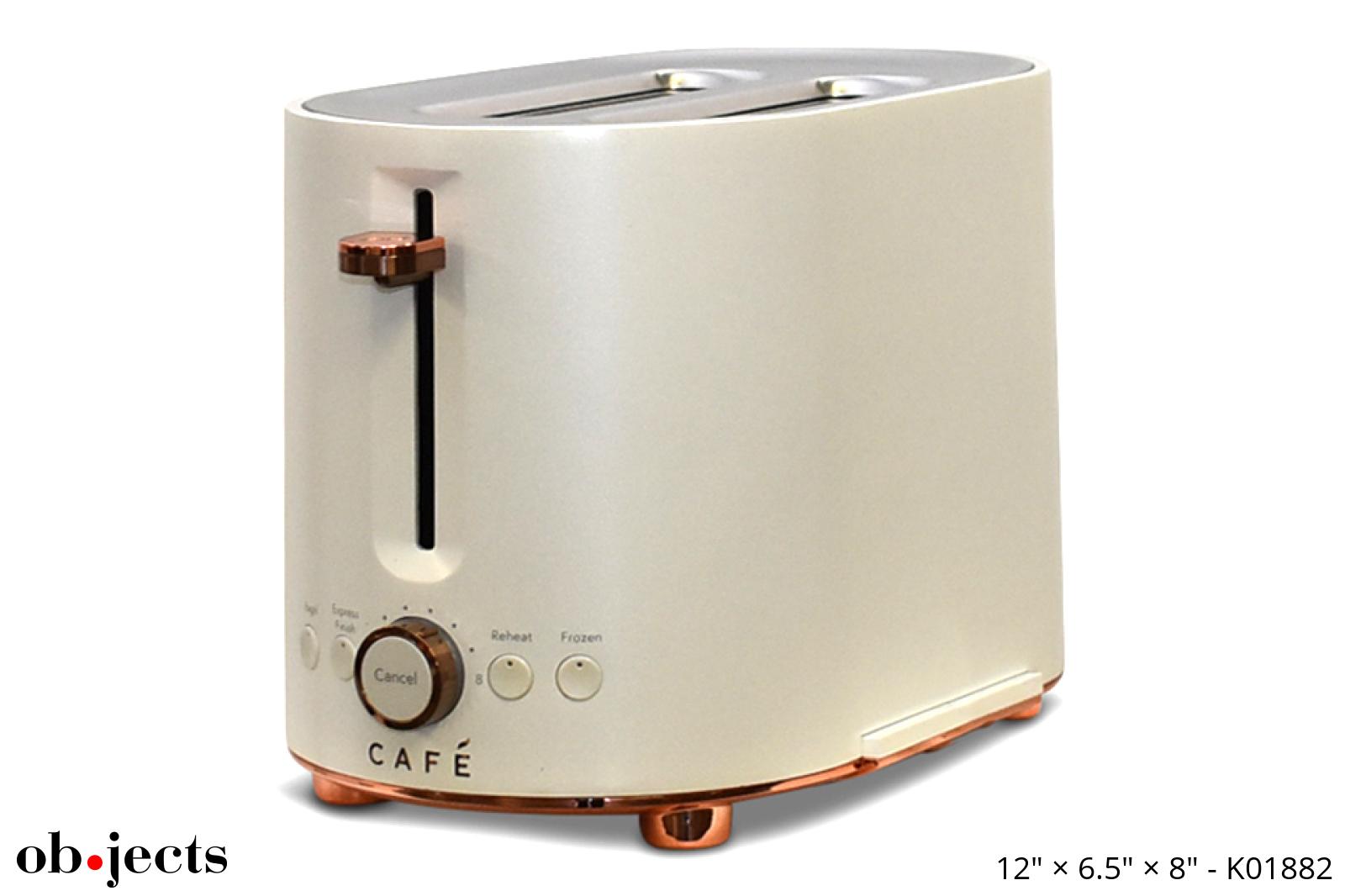 Toaster Cafe Matte White w/Copper Accents