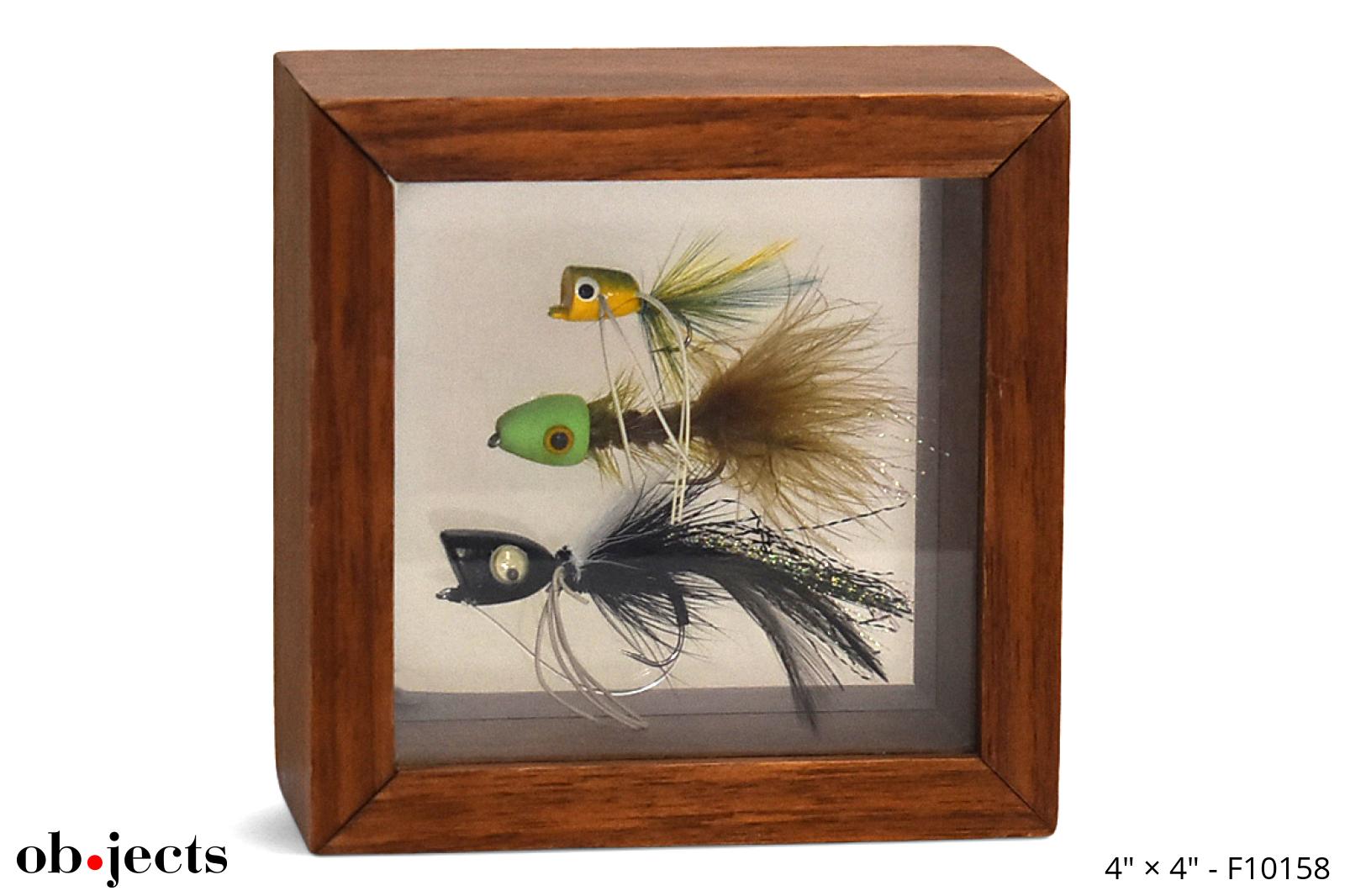 Shadow Box 3 Floating Fish Lures w/Medium Wood Frame