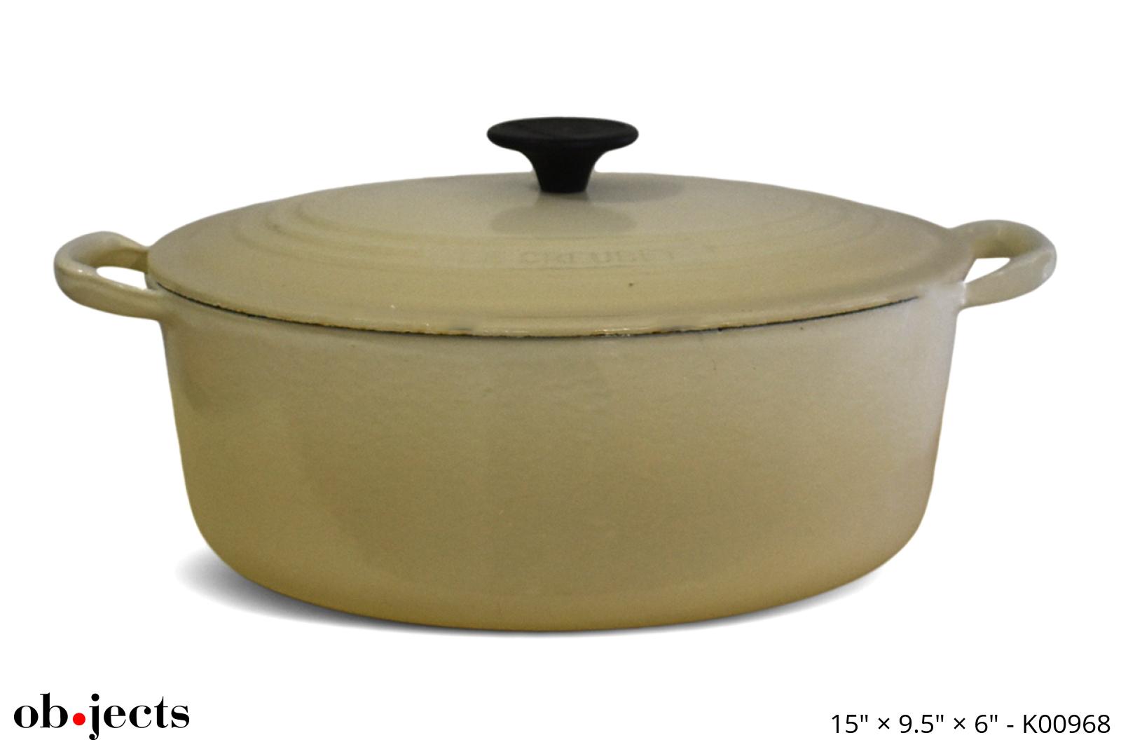 Pot Oven Oval Cream Le Creuset w/Lid Ob•jects