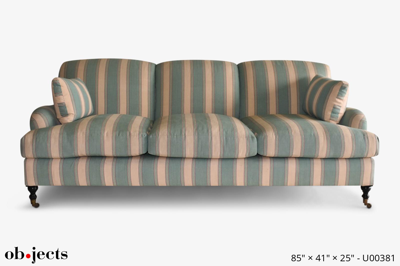 椅子 vintage sofa stripe Vintage Stripe Pattern Couch - AptDeco